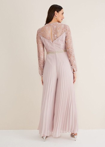 Phase Eight Isla Lace Wide Leg Jumpsuit Rose Australia | SA9673208